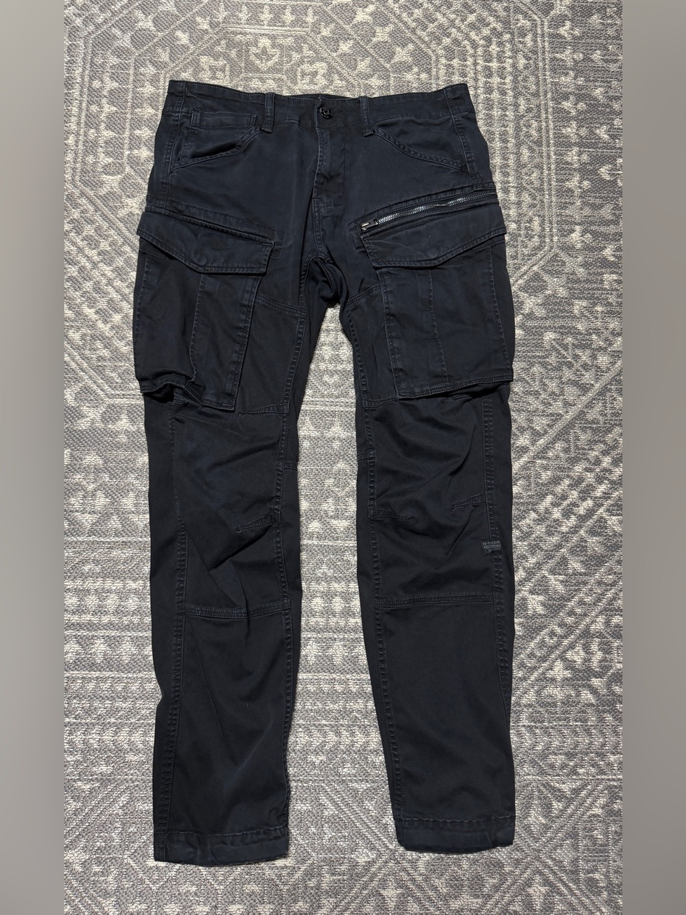 G-Star RAW Men's Black Cargo Pants 32x32 Utility Zip Pocket